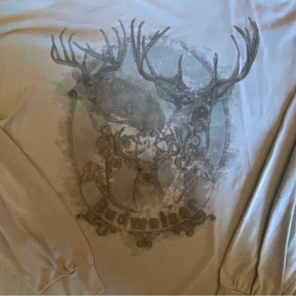 Vintage BUDWEISER ANHEUSER BUSCH Buck Deer Stag Hunting BEER Shirt 70s 80's 90's